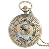Vintage Zodiac Pattern Pocket Watch Modern Necklace Chain Copper Retro Style Twelve Constellations Men Women Clock Relogio Gift