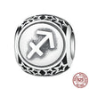 Sterling Silver Aquarius Star Sign Zodiac Beads Charms fit Bracelets DIY Twelve Constellations