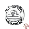 Sterling Silver Aquarius Star Sign Zodiac Beads Charms fit Bracelets DIY Twelve Constellations