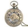 Vintage Zodiac Pattern Pocket Watch Modern Necklace Chain Copper Retro Style Twelve Constellations Men Women Clock Relogio Gift