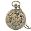 Vintage Zodiac Pattern Pocket Watch Modern Necklace Chain Copper Retro Style Twelve Constellations Men Women Clock Relogio Gift